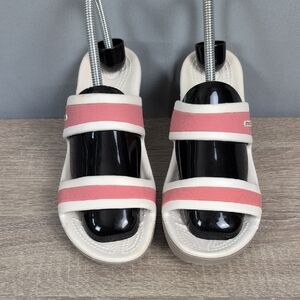 CROCS Women's Wedges in Pink/Beige Sandal Size 8 3in Heel